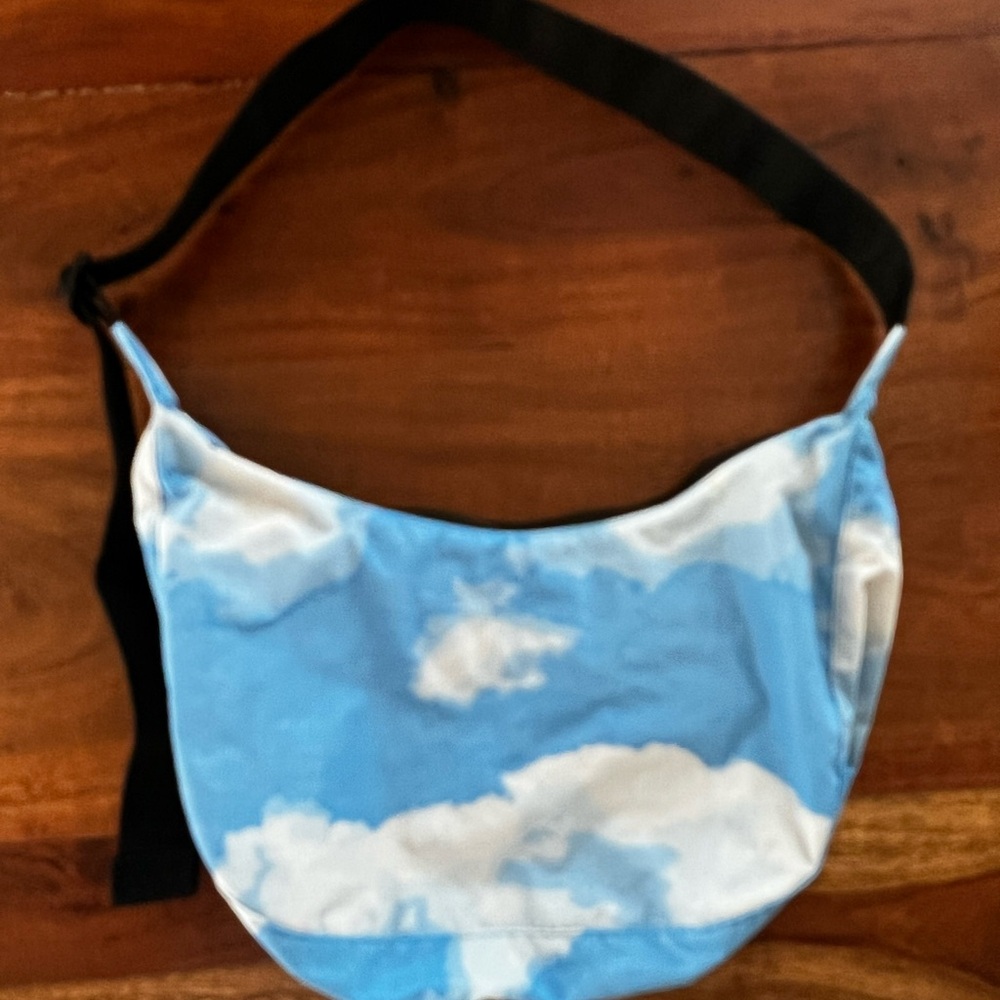 Cloud Print Medium Crescent Bag